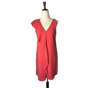 Adrianna Papell‎ Dress Women 0 Pink Sleeveless Ruffle Front Party Cocktail Mini